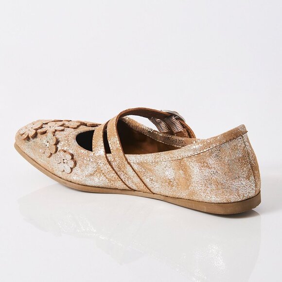 Free People Tan Floral Flats - Picture 8 of 16